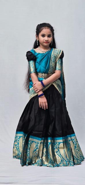 kids lehenga choli lichi silk Kids clothing suppliers in Surat